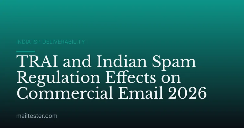 TRAI and Indian Spam Regulation Effects on Commercial Email 2026