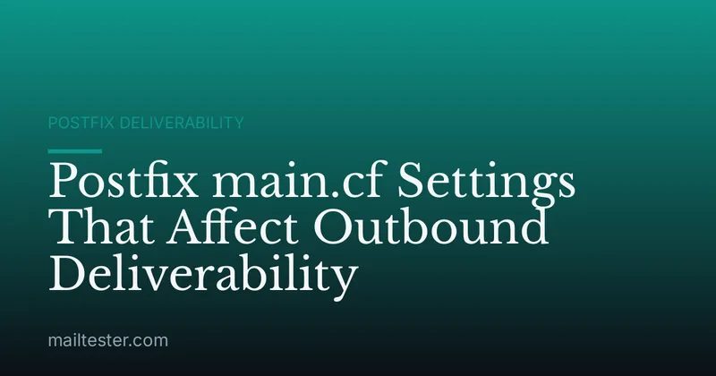 Postfix main.cf Settings That Affect Outbound Deliverability