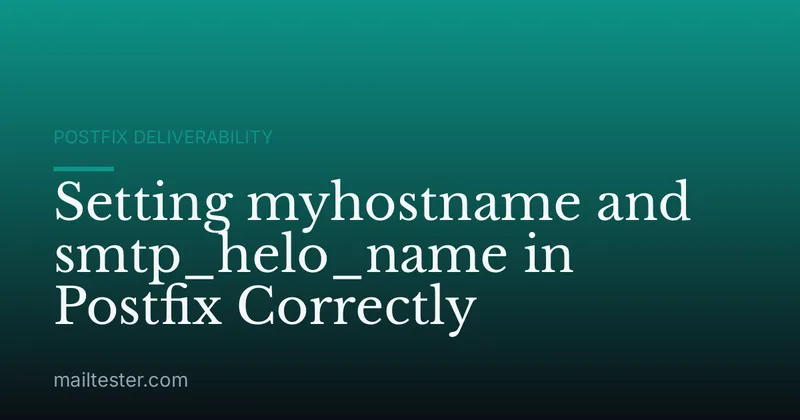 Setting myhostname and smtp_helo_name in Postfix Correctly