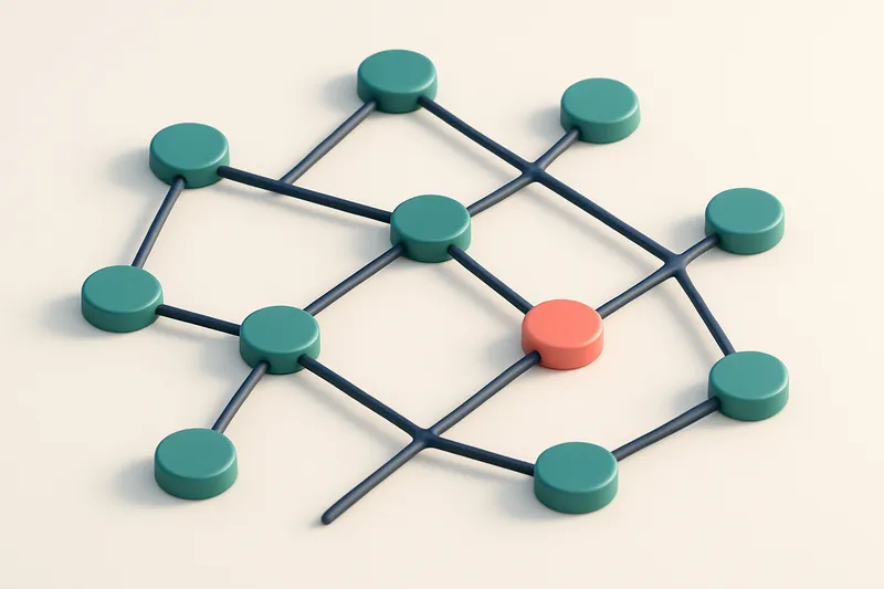 a network of small circular nodes connected by lines