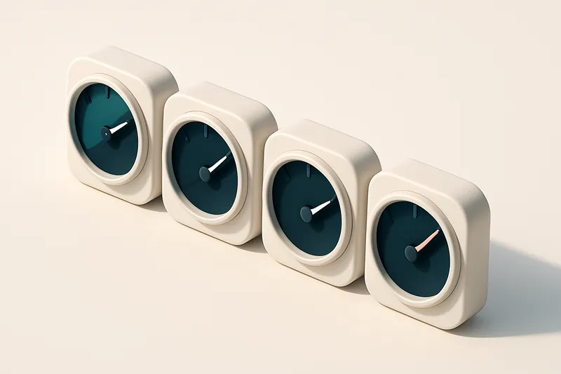a row of four gauges with different labels: Inbox, Spam, Bounce, Blocked