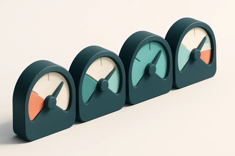 a row of four gauges showing bounce rate, validity, deliverability, and engagement