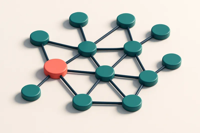 a network of small circular nodes connected by lines