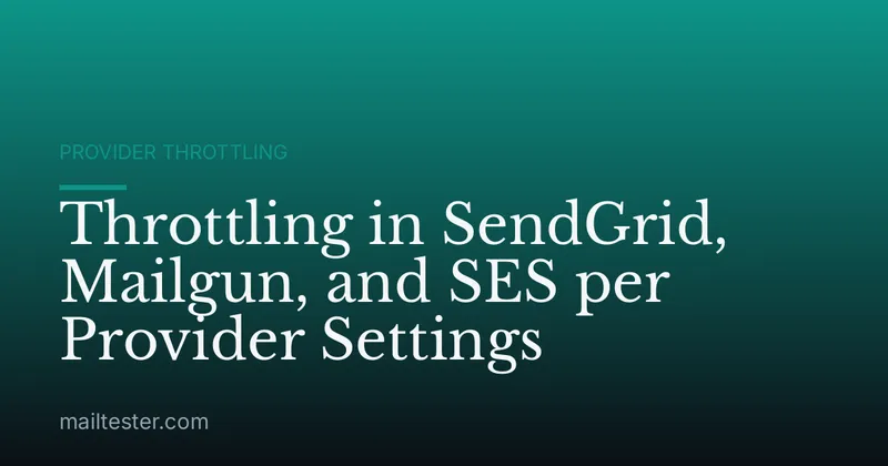 Throttling in SendGrid, Mailgun, and SES per Provider Settings