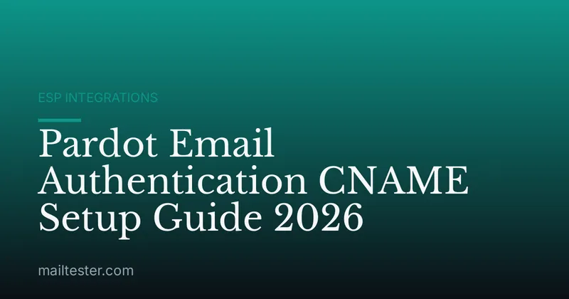 Pardot Email Authentication CNAME Setup Guide 2026