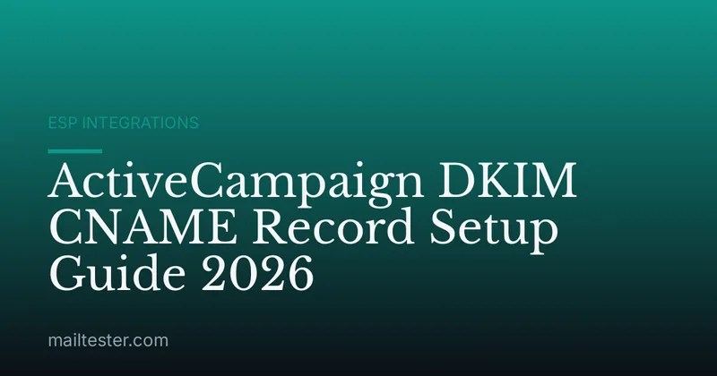 ActiveCampaign DKIM CNAME Record Setup Guide 2026