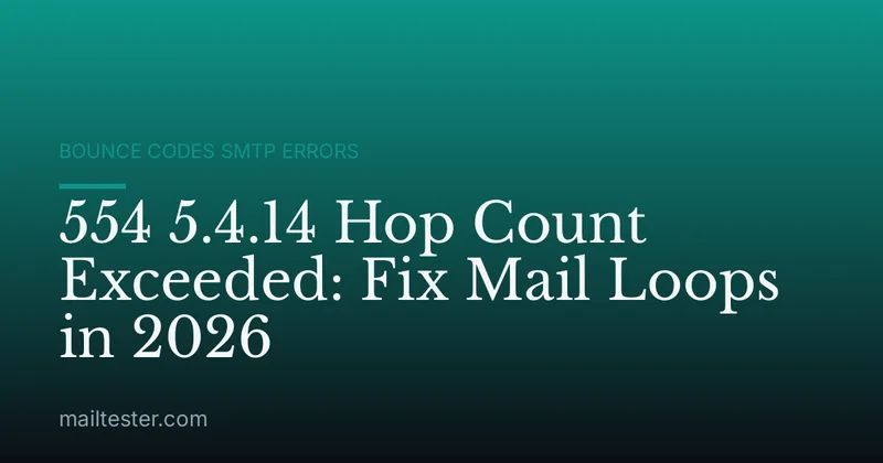 554 5.4.14 Hop Count Exceeded: Fix Mail Loops in 2026