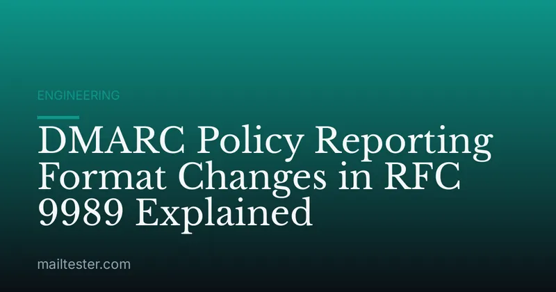 DMARC Policy Reporting Format Changes in RFC 9989 Explained