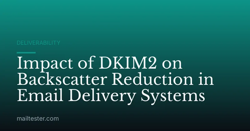 Impact of DKIM2 on Backscatter Reduction in Email Delivery Systems
