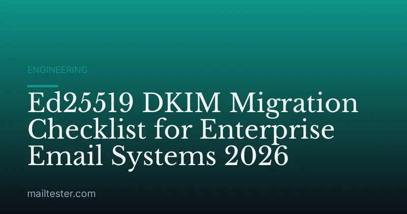 Ed25519 DKIM Migration Checklist for Enterprise Email Systems 2026
