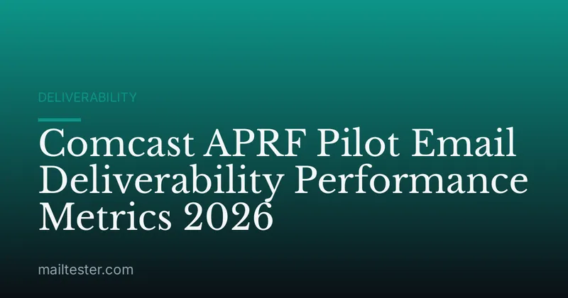 Comcast APRF Pilot Email Deliverability Performance Metrics 2026