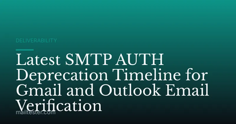 Latest SMTP AUTH Deprecation Timeline for Gmail and Outlook Email Verification