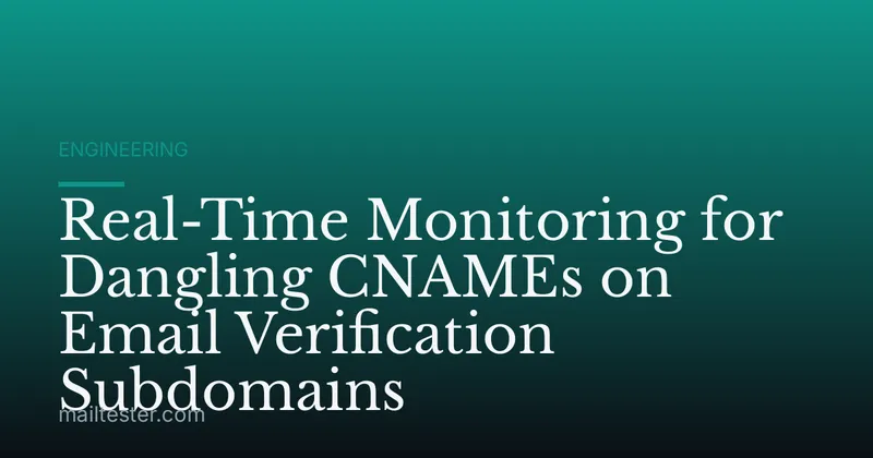 Real-Time Monitoring for Dangling CNAMEs on Email Verification Subdomains