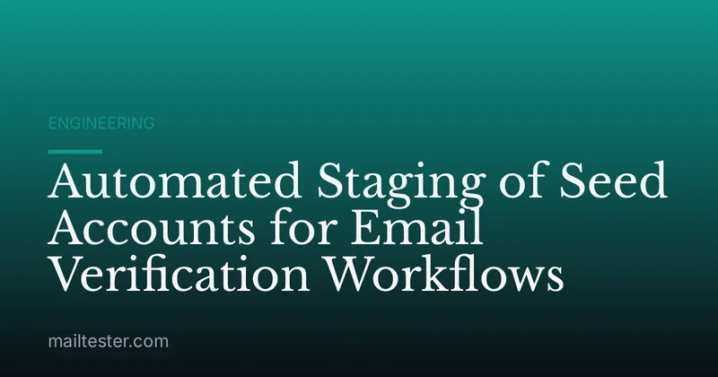 Automated Staging of Seed Accounts for Email Verification Workflows