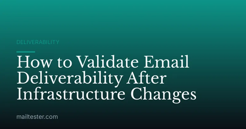 How to Validate Email Deliverability After Infrastructure Changes