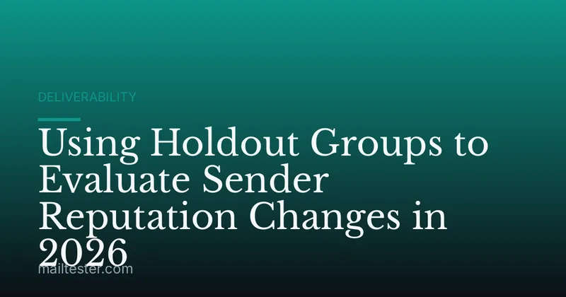 Using Holdout Groups to Evaluate Sender Reputation Changes in 2026