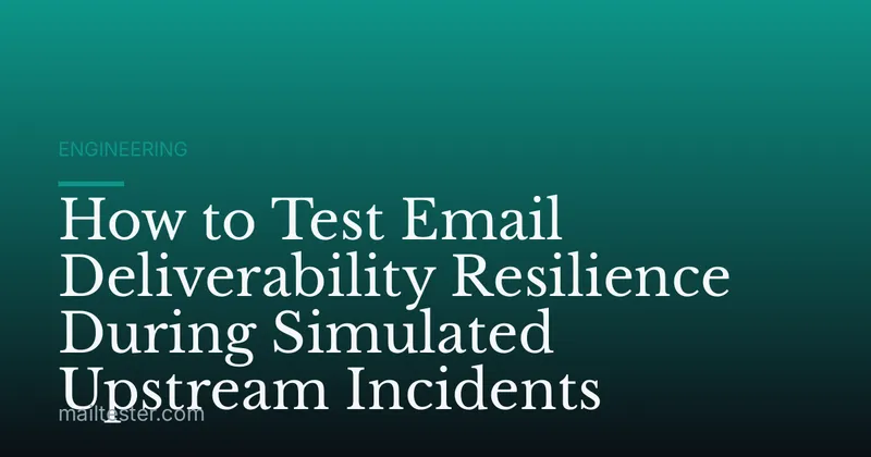 How to Test Email Deliverability Resilience During Simulated Upstream Incidents