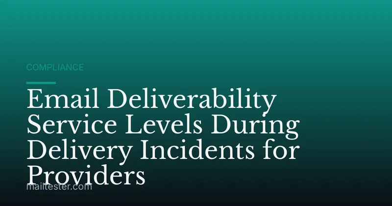 Email Deliverability Service Levels During Delivery Incidents for Providers
