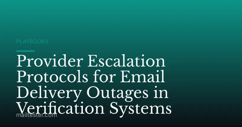 Provider Escalation Protocols for Email Delivery Outages in Verification Systems
