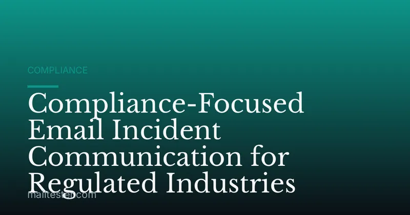Compliance-Focused Email Incident Communication for Regulated Industries
