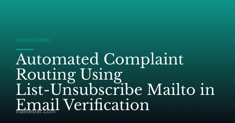 Automated Complaint Routing Using List-Unsubscribe Mailto in Email Verification