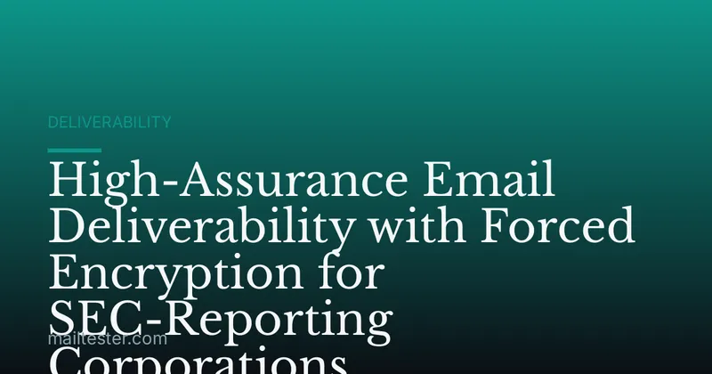 High-Assurance Email Deliverability with Forced Encryption for SEC-Reporting Corporations