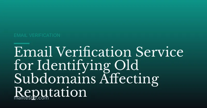 Email Verification Service for Identifying Old Subdomains Affecting Reputation