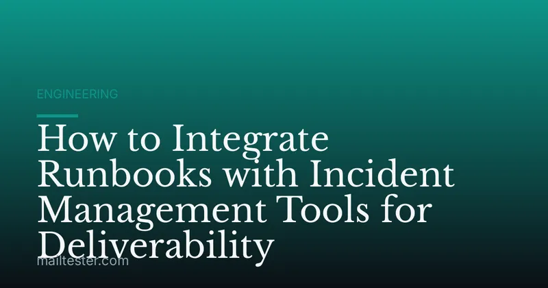How to Integrate Runbooks with Incident Management Tools for Deliverability