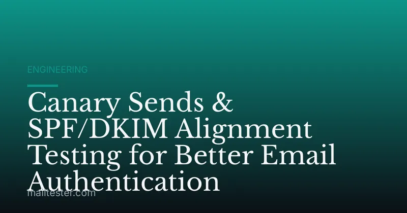 Canary Sends & SPF/DKIM Alignment Testing for Better Email Authentication