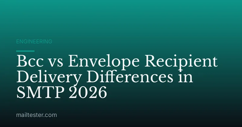 Bcc vs Envelope Recipient Delivery Differences in SMTP 2026