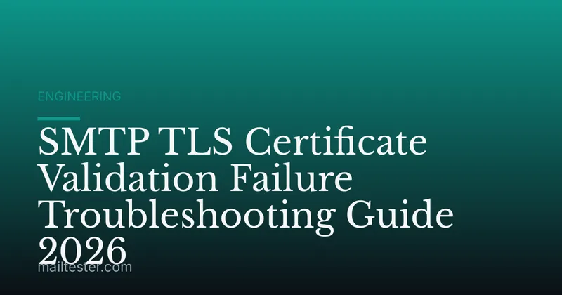 SMTP TLS Certificate Validation Failure Troubleshooting Guide 2026