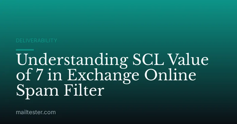 Understanding SCL Value of 7 in Exchange Online Spam Filter