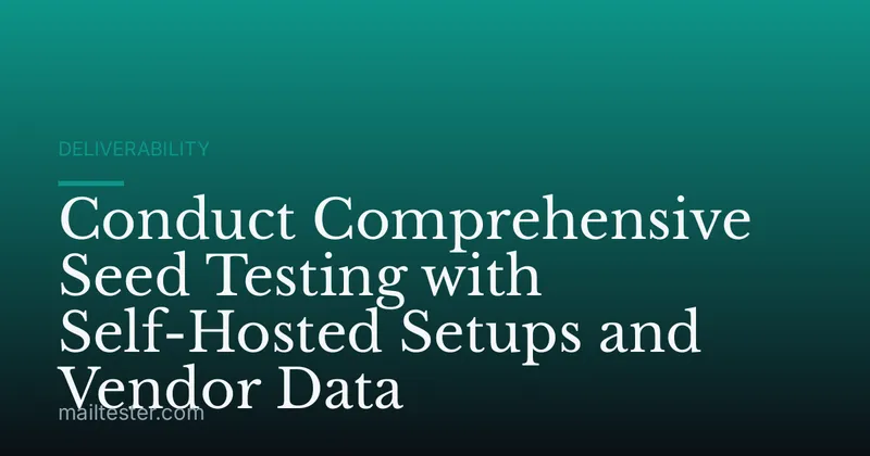 Conduct Comprehensive Seed Testing with Self-Hosted Setups and Vendor Data
