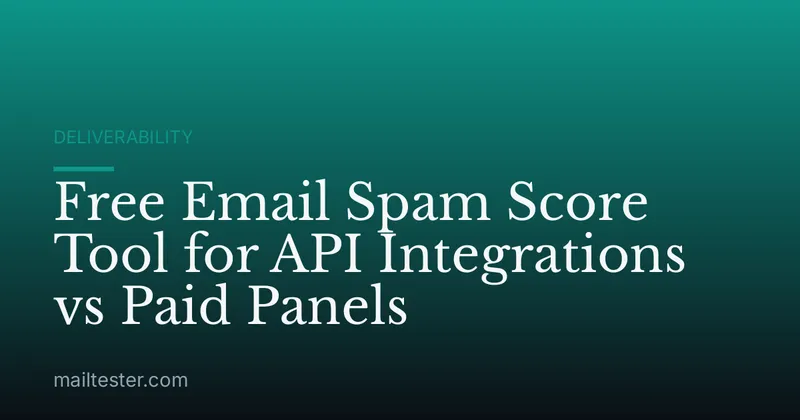 Free Email Spam Score Tool for API Integrations vs Paid Panels