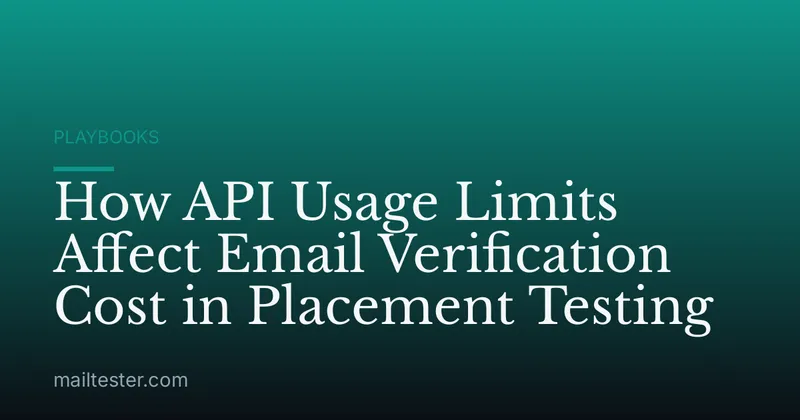 How API Usage Limits Affect Email Verification Cost in Placement Testing