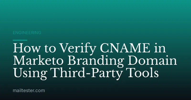 How to Verify CNAME in Marketo Branding Domain Using Third-Party Tools