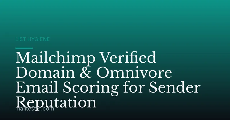 Mailchimp Verified Domain & Omnivore Email Scoring for Sender Reputation