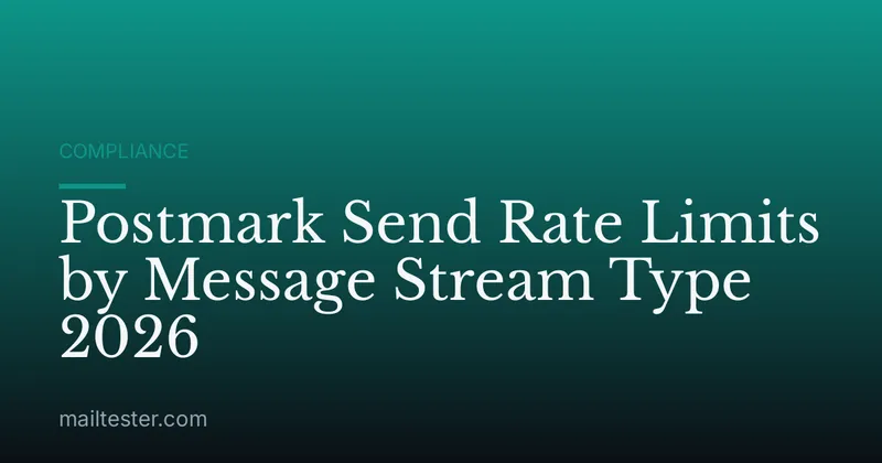 Postmark Send Rate Limits by Message Stream Type 2026