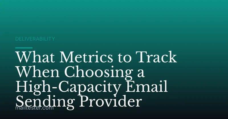 What Metrics to Track When Choosing a High-Capacity Email Sending Provider