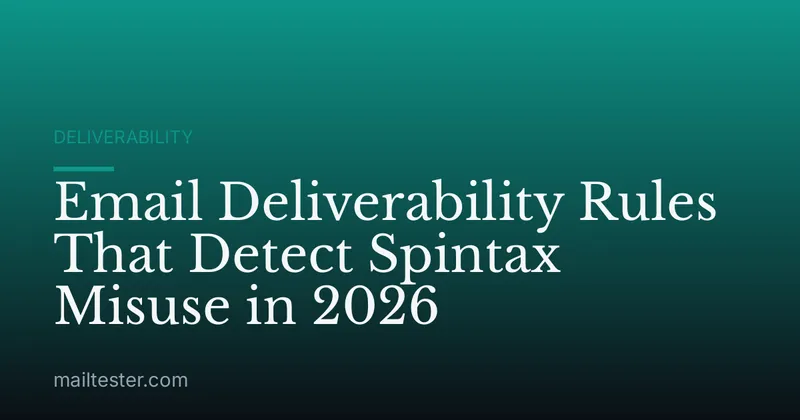 Email Deliverability Rules That Detect Spintax Misuse in 2026
