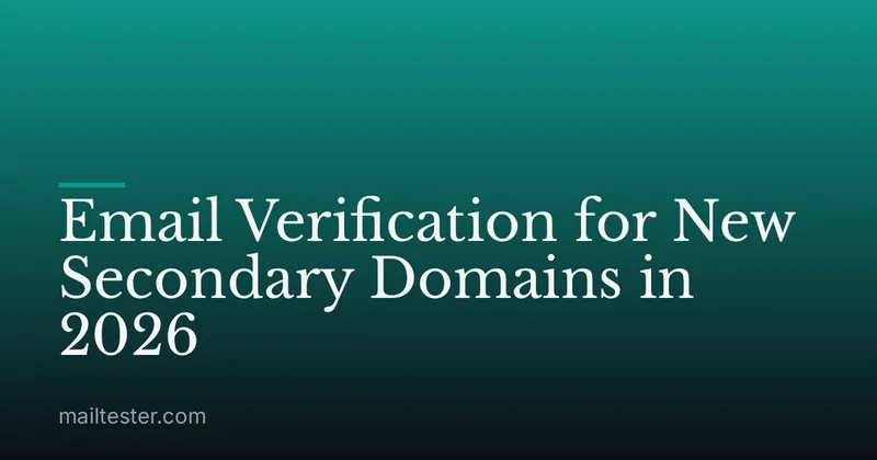 Email Verification for New Secondary Domains in 2026
