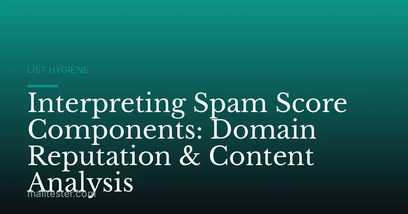 Interpreting Spam Score Components: Domain Reputation & Content Analysis