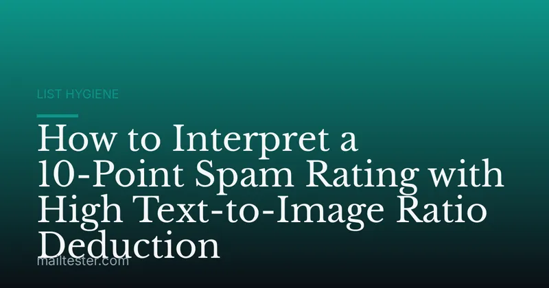 How to Interpret a 10-Point Spam Rating with High Text-to-Image Ratio Deduction