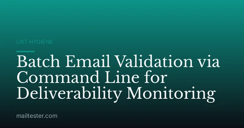 Batch Email Validation via Command Line for Deliverability Monitoring