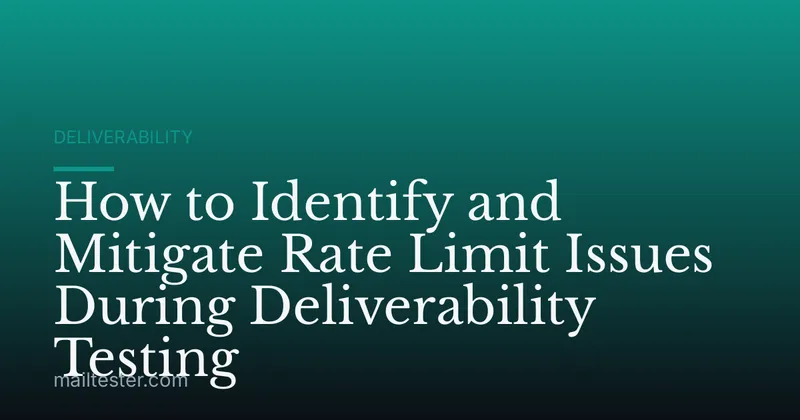 How to Identify and Mitigate Rate Limit Issues During Deliverability Testing