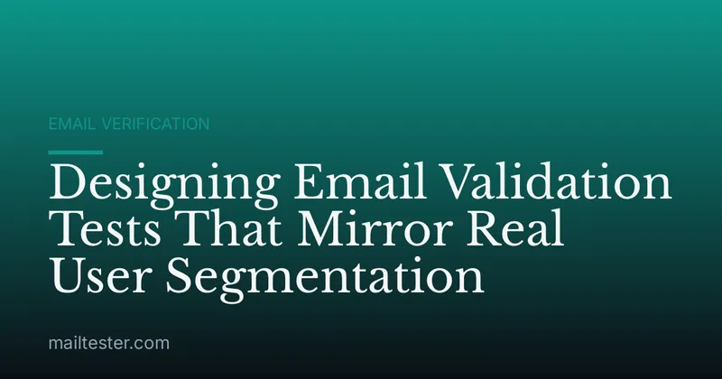 Designing Email Validation Tests That Mirror Real User Segmentation