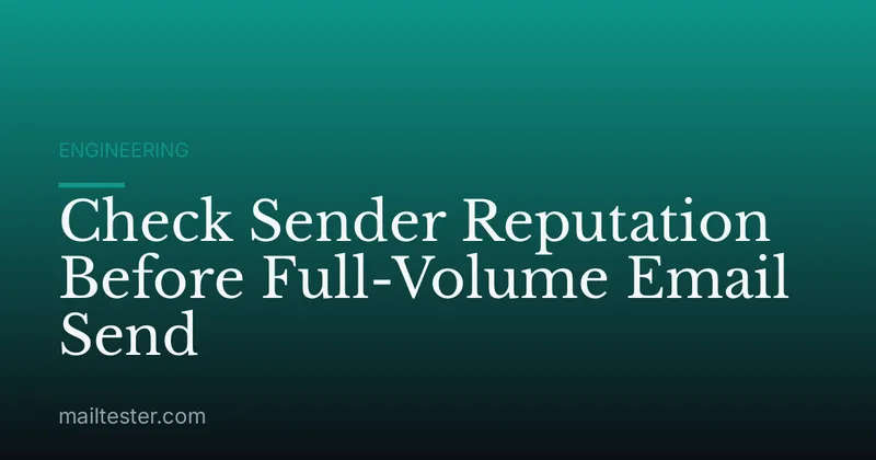 Check Sender Reputation Before Full-Volume Email Send