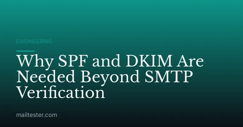 Why SPF and DKIM Are Needed Beyond SMTP Verification