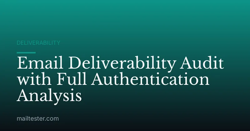 Email Deliverability Audit with Full Authentication Analysis