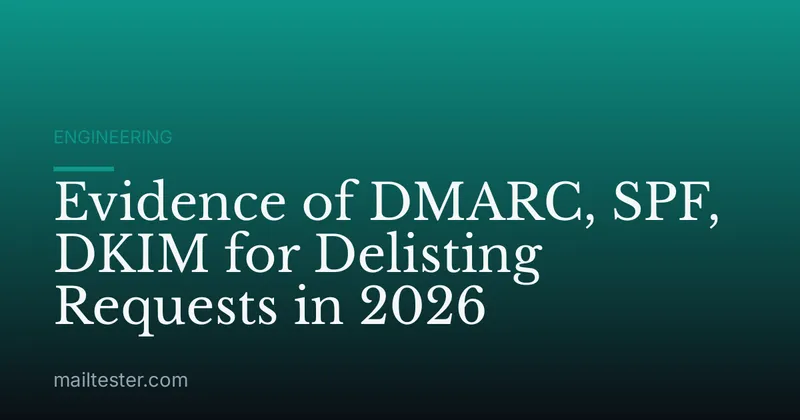 Evidence of DMARC, SPF, DKIM for Delisting Requests in 2026